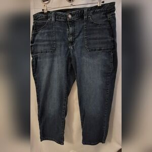 Lane Bryant Dark Wash Cropped Boyfriend Jeans